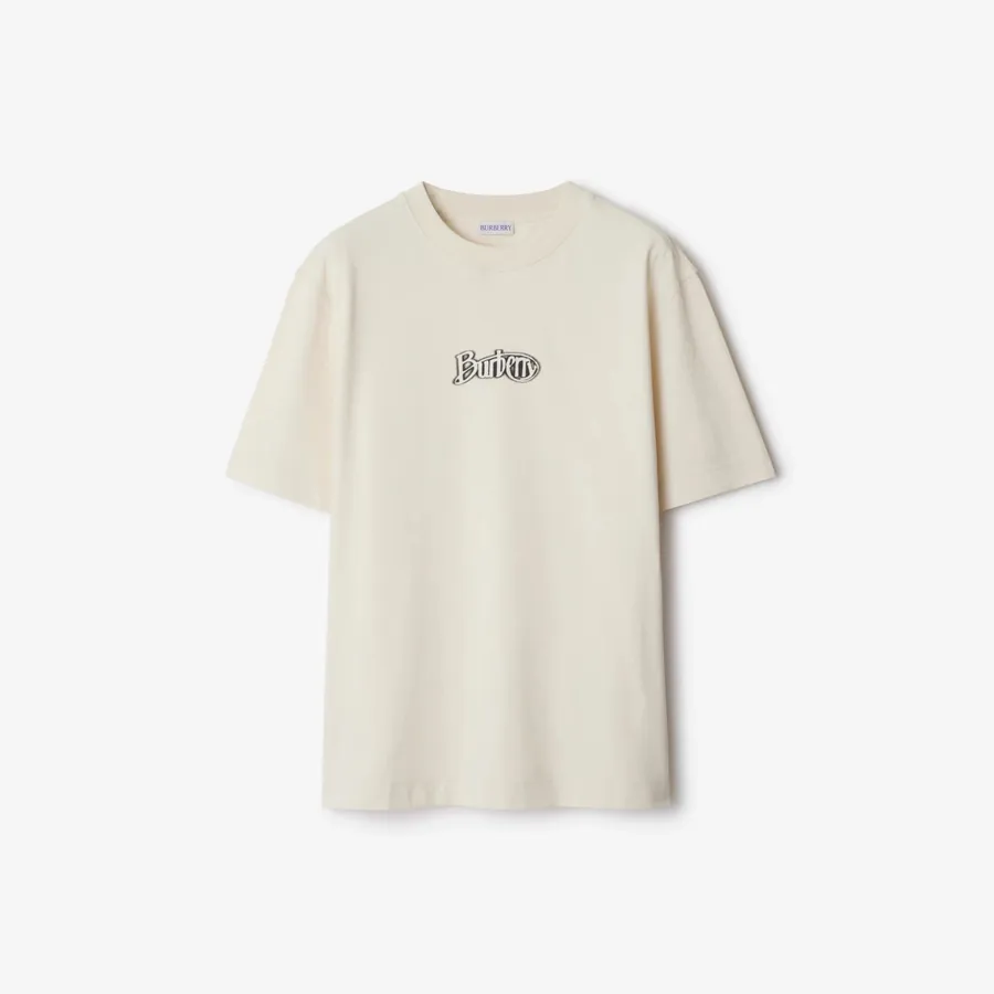 Burberry Logo Print Cotton T Shirt