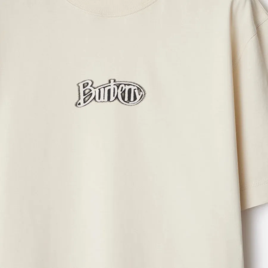 Burberry Logo Print Cotton T Shirt