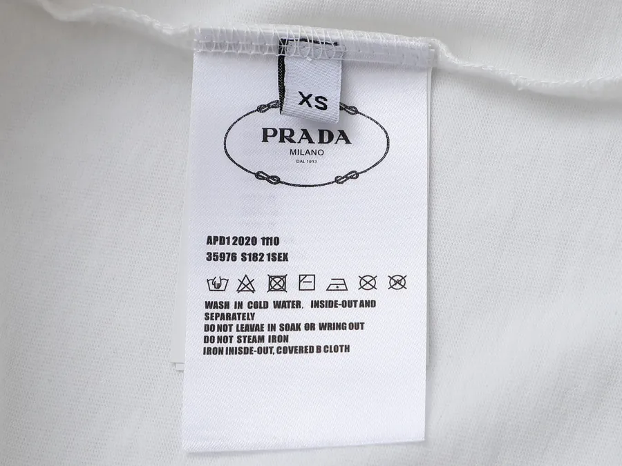 Prada Triangle Logo Embossed Short Sleeve