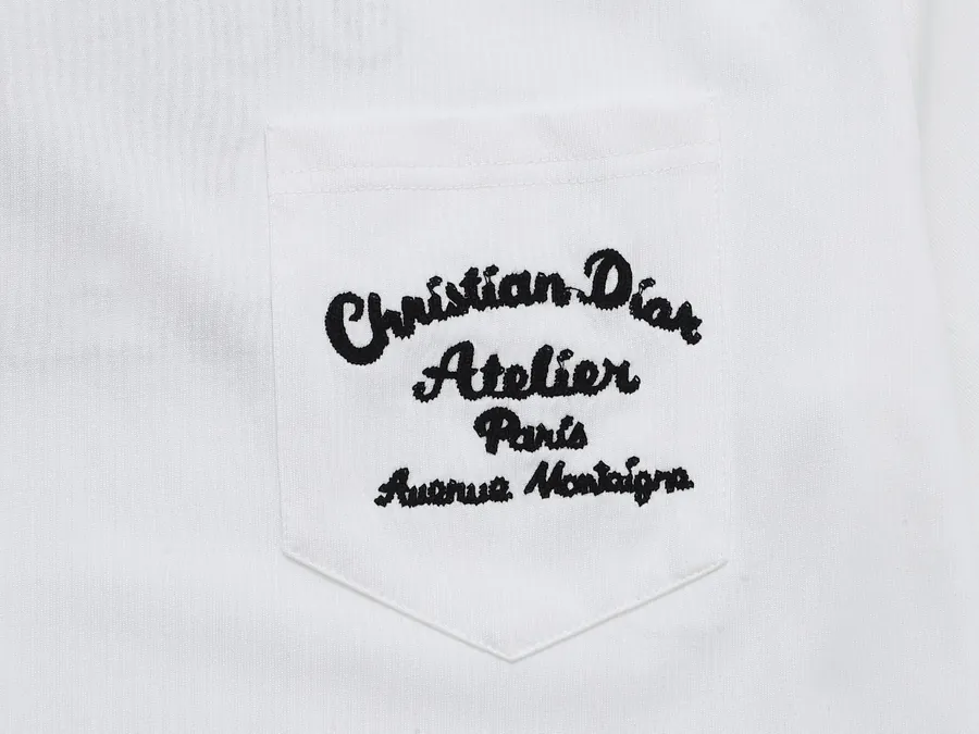 Dior Front Pocket Embroidery Short Sleeve