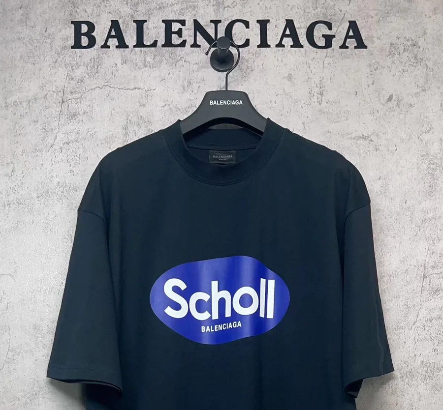 Balenciaga Scholl Collaboration Blue Print Short Sleeve T Shirt