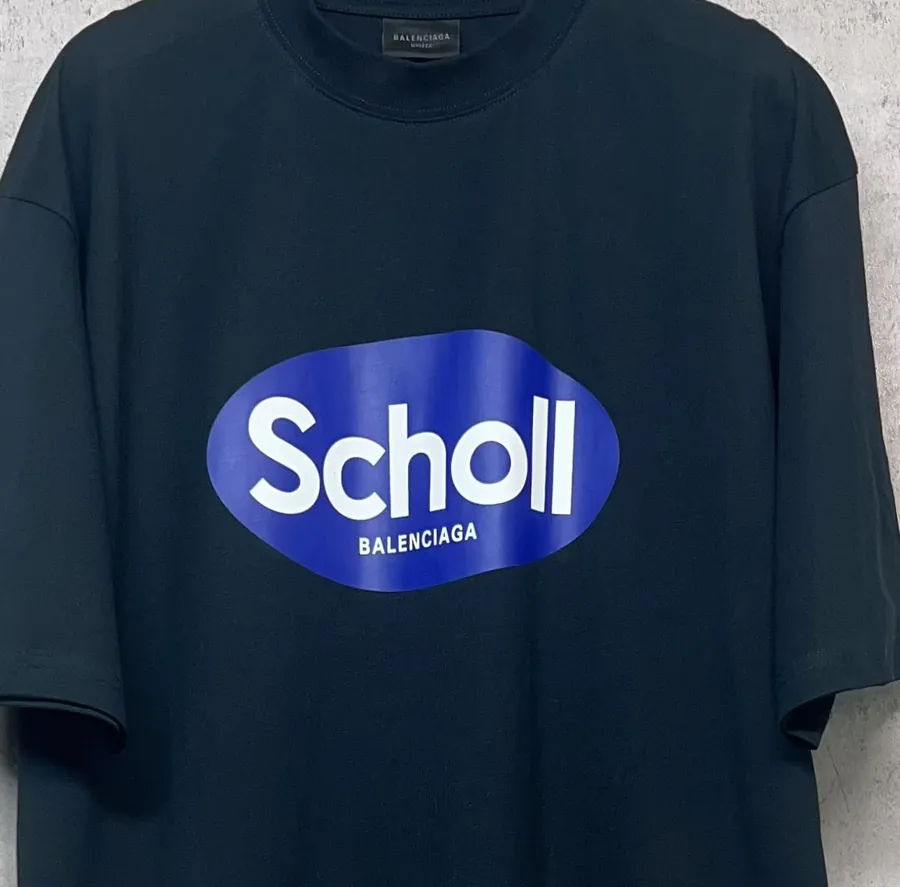 Balenciaga Scholl Collaboration Blue Print Short Sleeve T Shirt