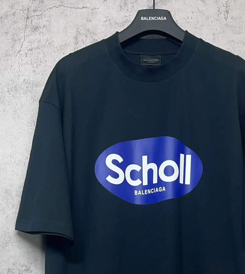 Balenciaga Scholl Collaboration Blue Print Short Sleeve T Shirt