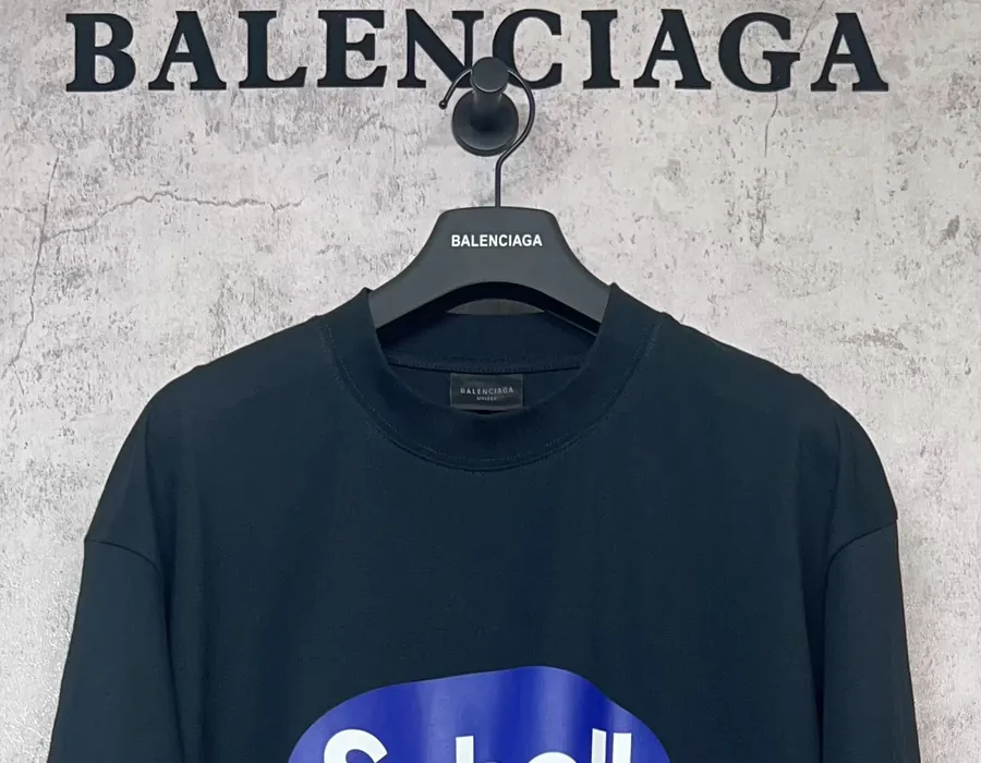 Balenciaga Scholl Collaboration Blue Print Short Sleeve T Shirt