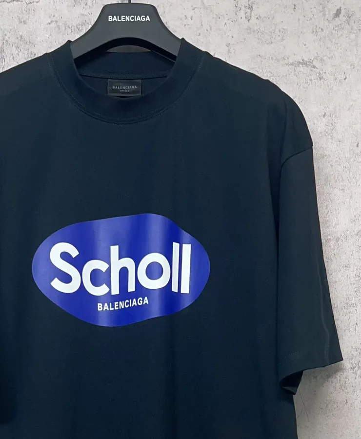 Balenciaga Scholl Collaboration Blue Print Short Sleeve T Shirt
