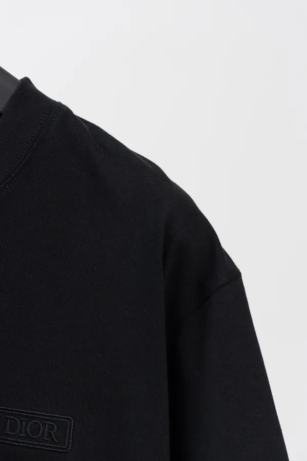 DIOR 24 New Front Logo Cotton Embroidery T Shirt