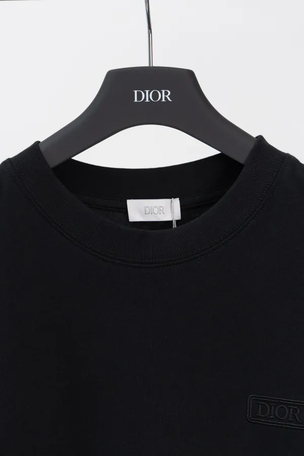 DIOR 24 New Front Logo Cotton Embroidery T Shirt