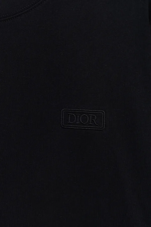 DIOR 24 New Front Logo Cotton Embroidery T Shirt