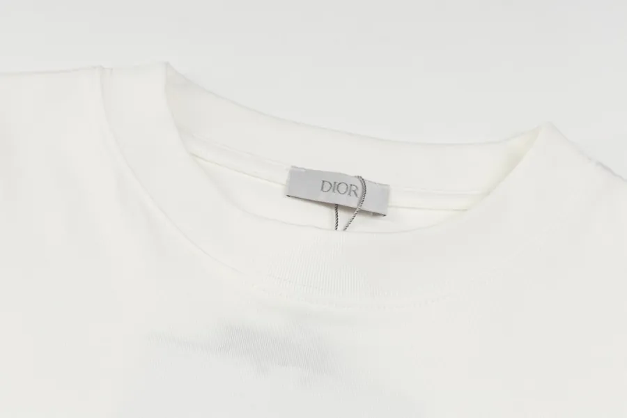 DIOR 24 New Front Logo Cotton Embroidery T Shirt