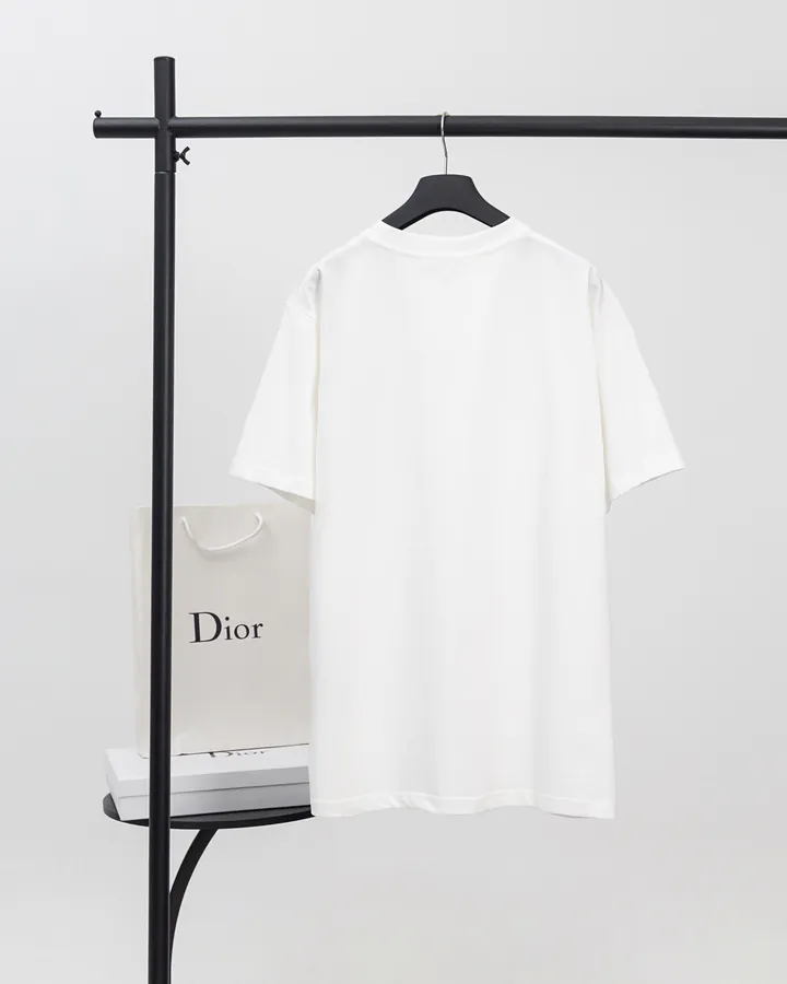 DIOR 24 New Front Logo Cotton Embroidery T Shirt