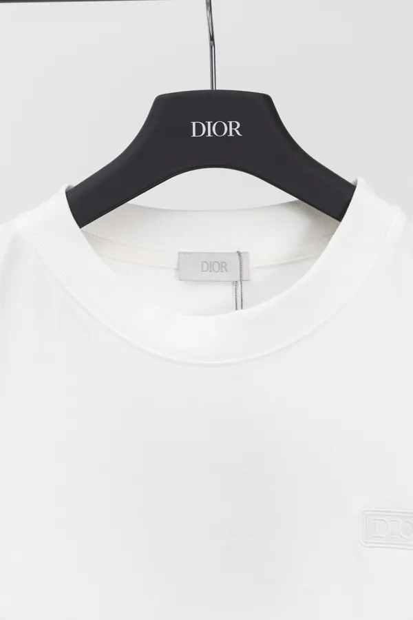 DIOR 24 New Front Logo Cotton Embroidery T Shirt
