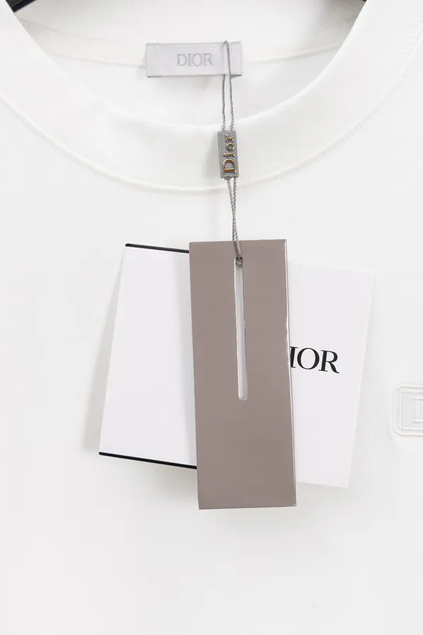 DIOR 24 New Front Logo Cotton Embroidery T Shirt
