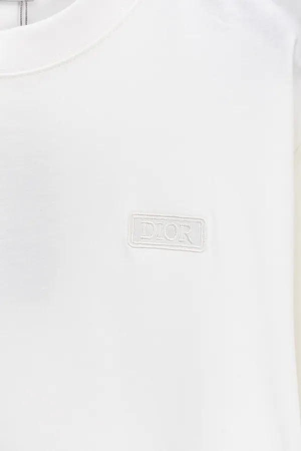 DIOR 24 New Front Logo Cotton Embroidery T Shirt