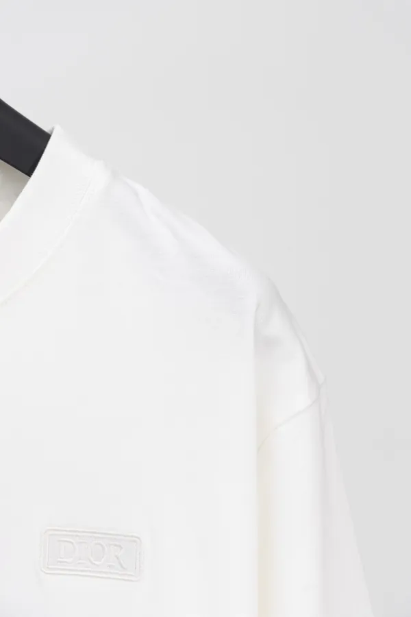 DIOR 24 New Front Logo Cotton Embroidery T Shirt