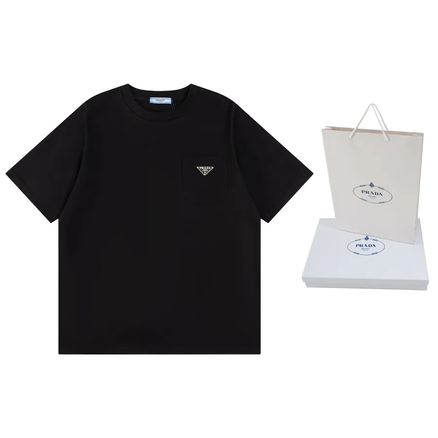 PRADA Triangle Logo Pocket T Shirt