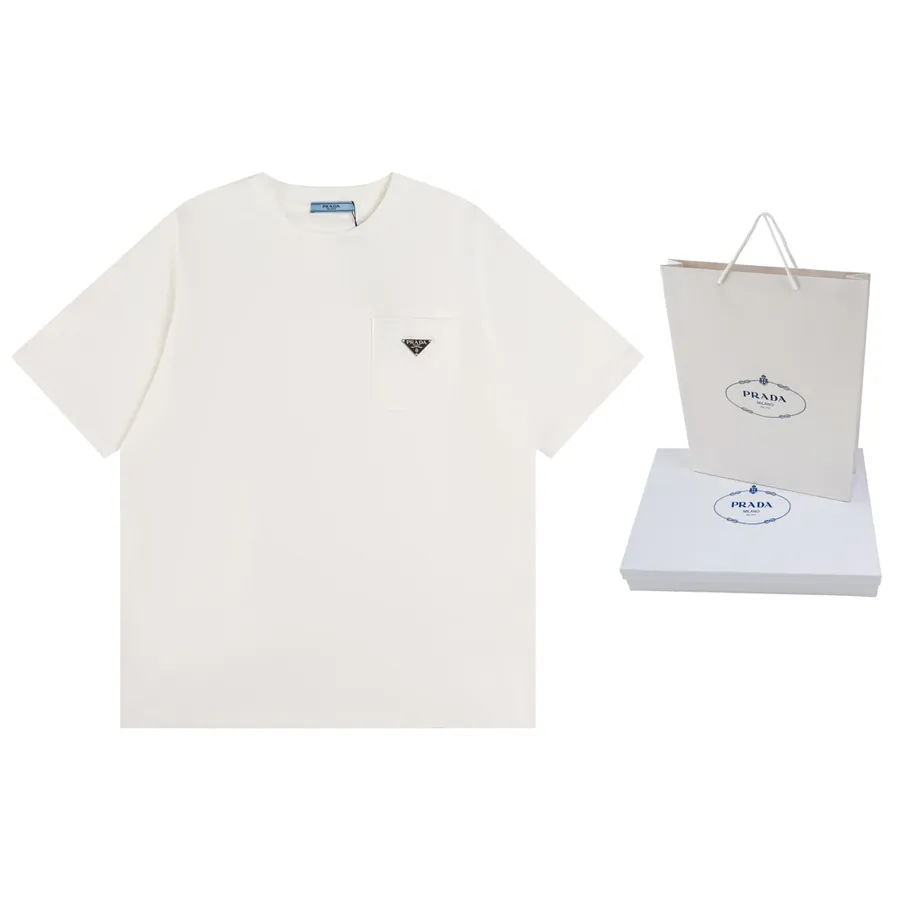 PRADA Triangle Logo Pocket T Shirt