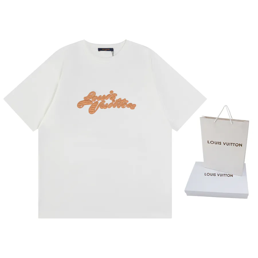 LOUIS VUITTON 25ss Artistic Letter Logo Embroidered T Shirt