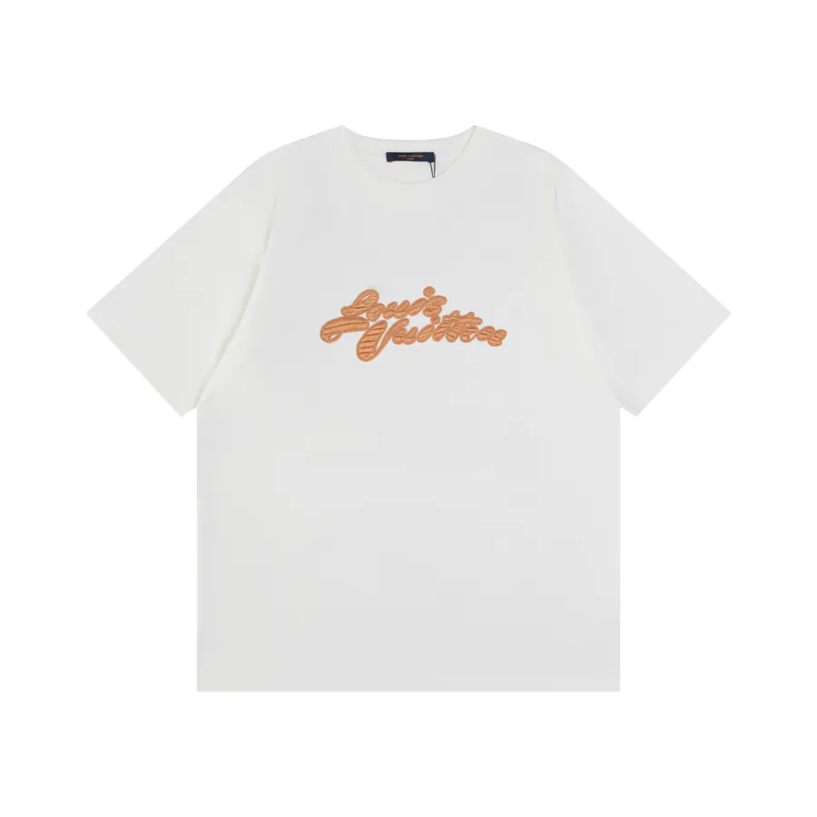 LOUIS VUITTON 25ss Artistic Letter Logo Embroidered T Shirt