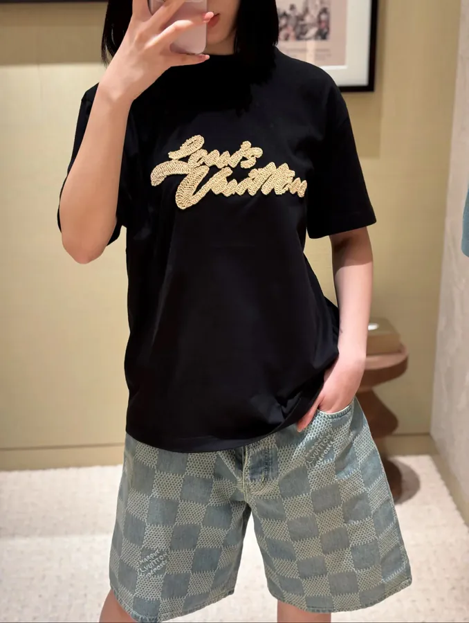 LOUIS VUITTON 25ss Artistic Logo Embroidery T Shirt