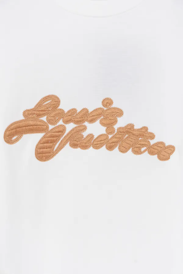 LOUIS VUITTON 25ss Artistic Letter Logo Embroidered T Shirt