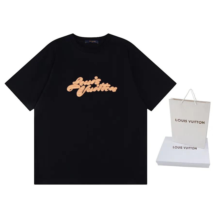 LOUIS VUITTON 25ss Artistic Letter Logo Embroidered T Shirt