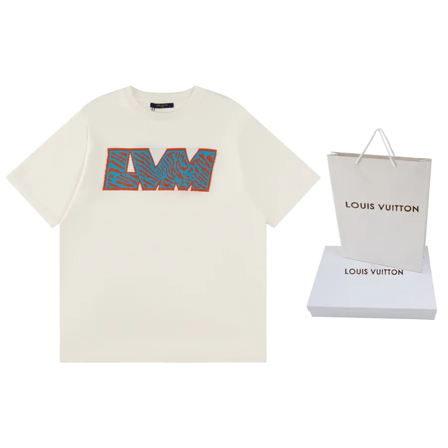 LOUIS VUITTON Tiger Print Letter Embroidery Wool T Shirt