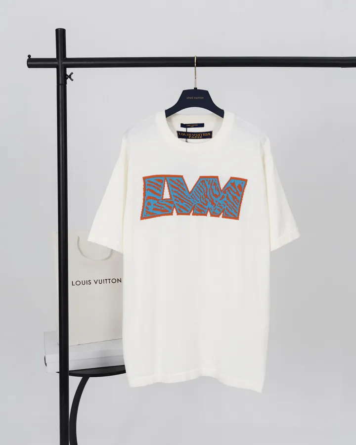 LOUIS VUITTON Tiger Print Letter Embroidery Wool T Shirt