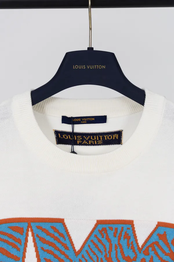 LOUIS VUITTON Tiger Print Letter Embroidery Wool T Shirt