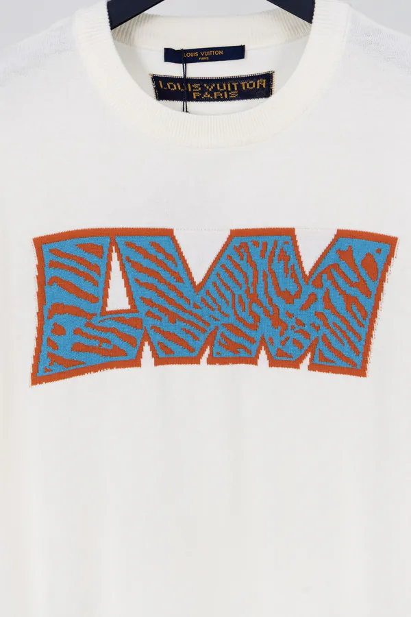 LOUIS VUITTON Tiger Print Letter Embroidery Wool T Shirt