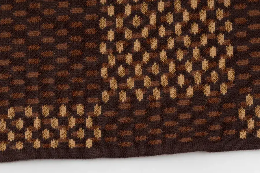 LOUIS VUITTON 菲董联名棋盘格纹水钻毛织短袖