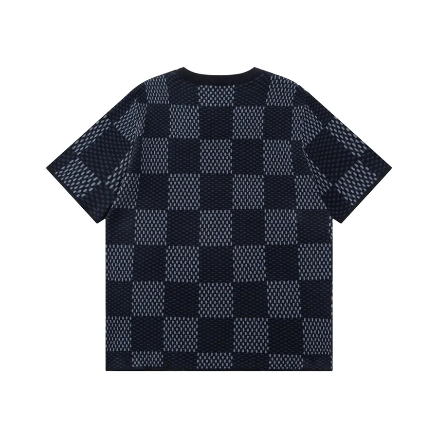 LOUIS VUITTON Philipe Model Checkerboard Zirconia Wool Short Sleeve