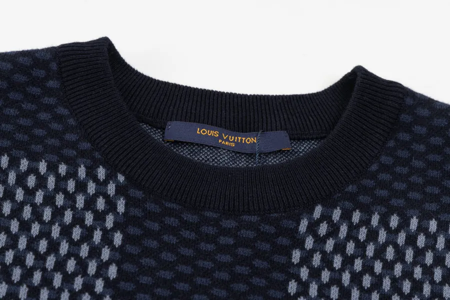 LOUIS VUITTON Philipe Model Checkerboard Zirconia Wool Short Sleeve