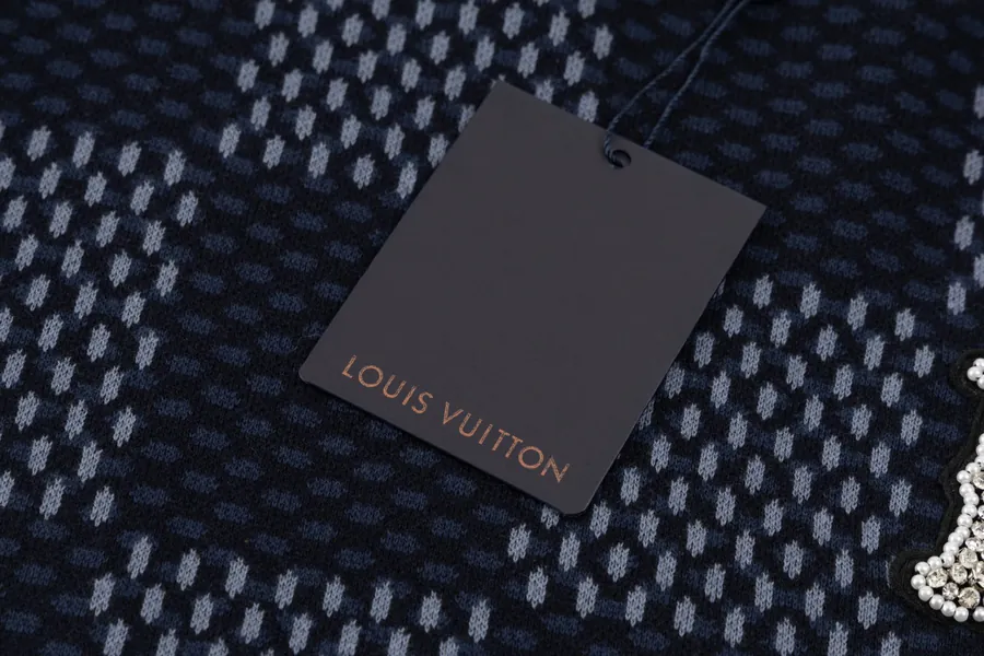LOUIS VUITTON Philipe Model Checkerboard Zirconia Wool Short Sleeve