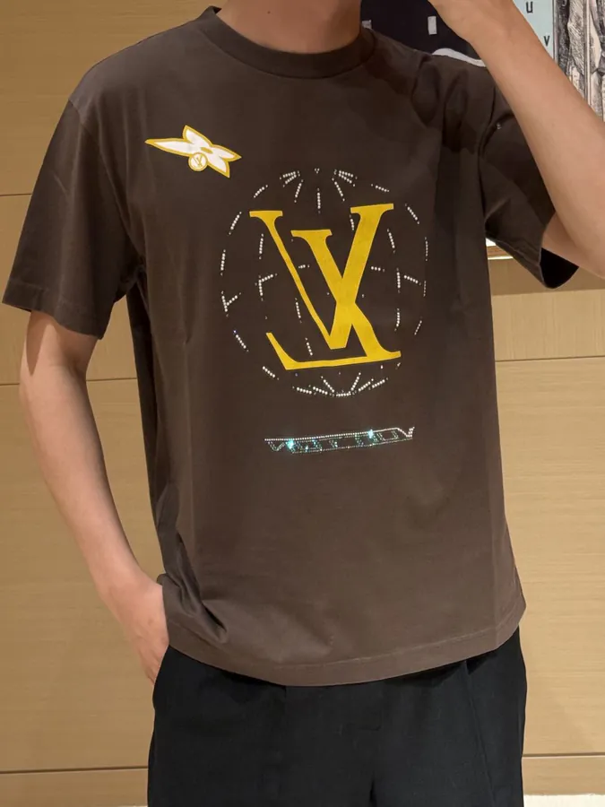 LOUIS VUITTON 2025 航线莱恩石装饰短袖T恤