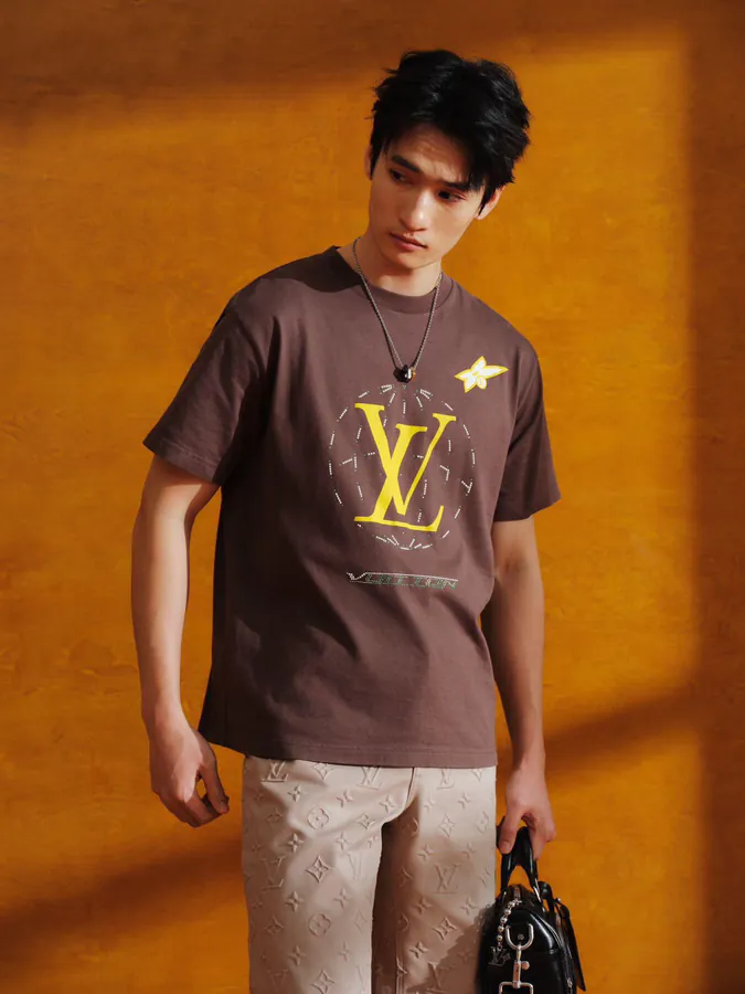 LOUIS VUITTON 2025 航线莱恩石装饰短袖T恤