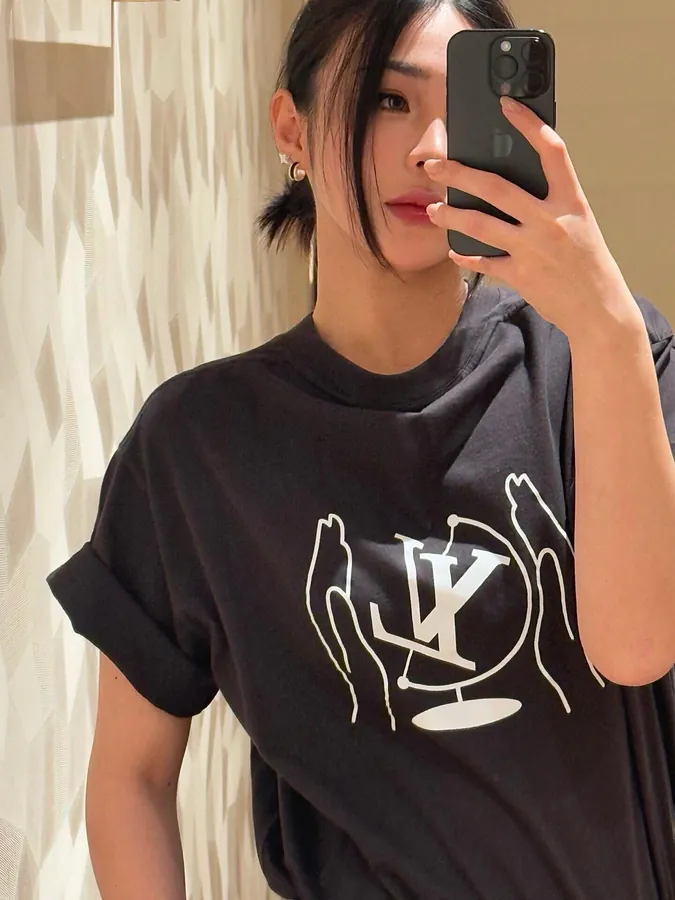 LOUIS VUITTON Travel Compass Print Short Sleeve T Shirt