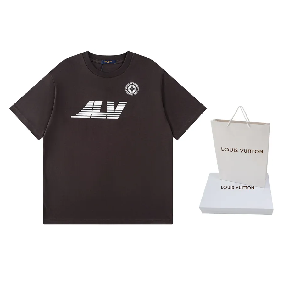 LOUIS VUITTON Travel Compass Print Short Sleeve T Shirt