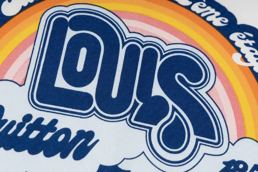 LOUIS VUITTON Rainbow Cloud Letter Print Short Sleeve