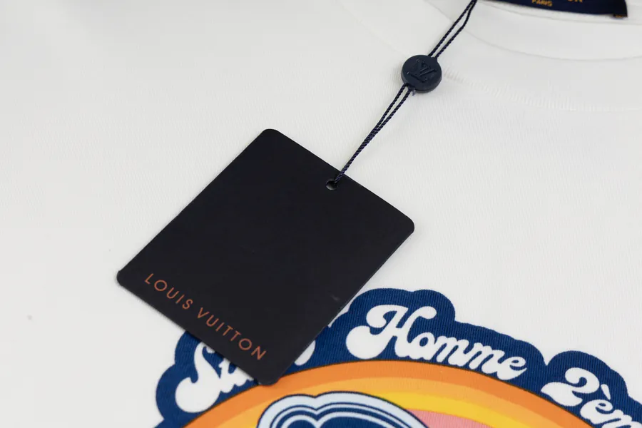 LOUIS VUITTON Rainbow Cloud Letter Print Short Sleeve