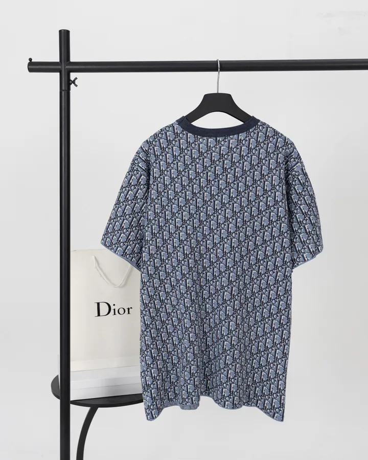DIOR Oblique Blue Cashmere Blouse