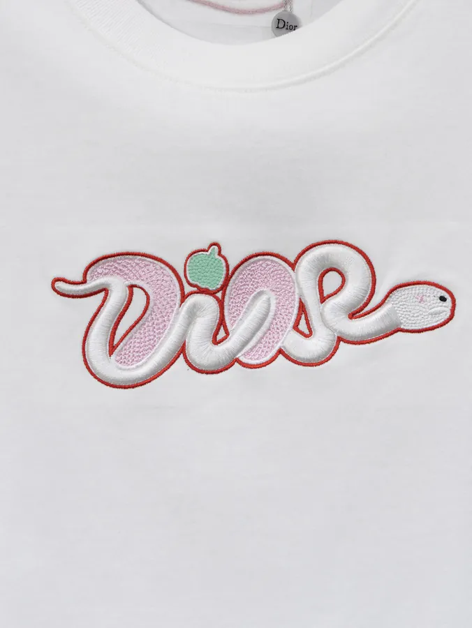Dior Snake Year New Collection Embroidered Short Sleeve