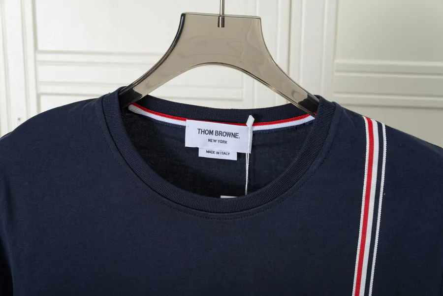 THOM BROWNE Premium Short Sleeve with Side Stripe