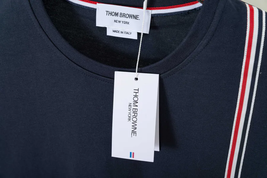 THOM BROWNE Premium Short Sleeve with Side Stripe