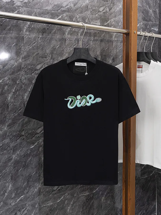 Dior Snake Year New Design Embroidered Short Sleeve