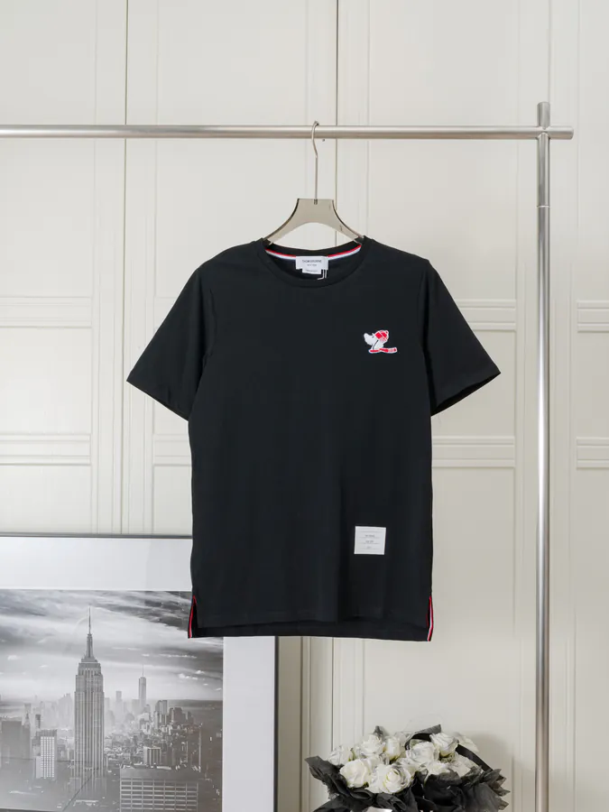 Thom Browne Dog Embroidery Round Neck Short Sleeve