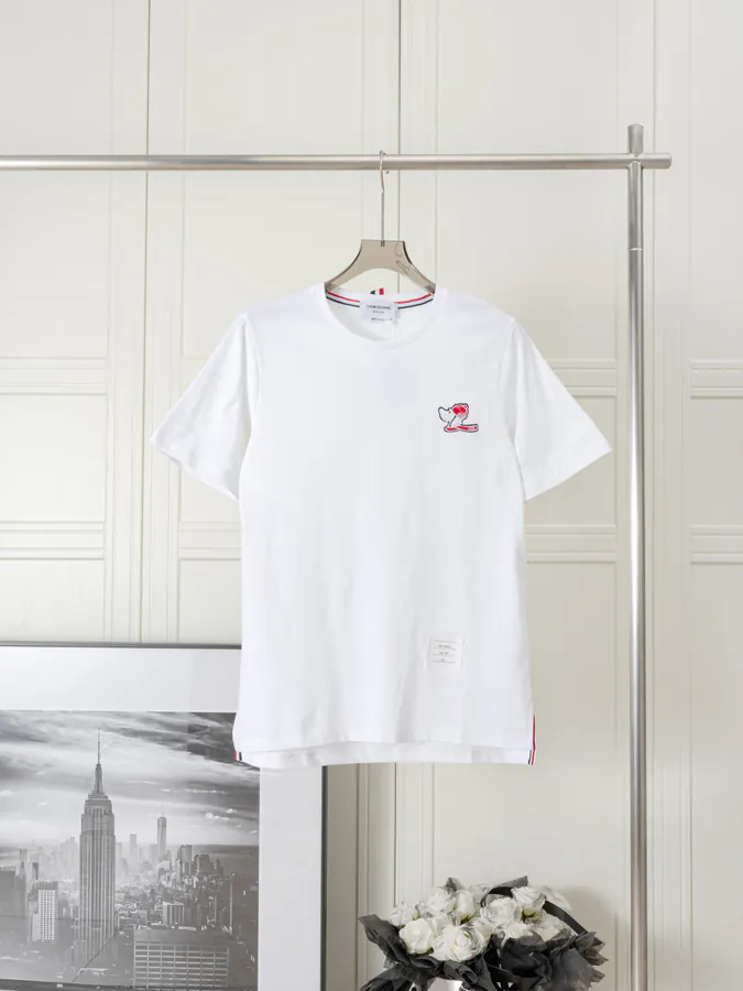 Thom Browne Dog Embroidery Round Neck Short Sleeve