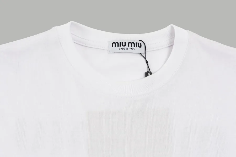 Miu Miu Patchwork Embroidered Handmade Splatter Short Sleeve
