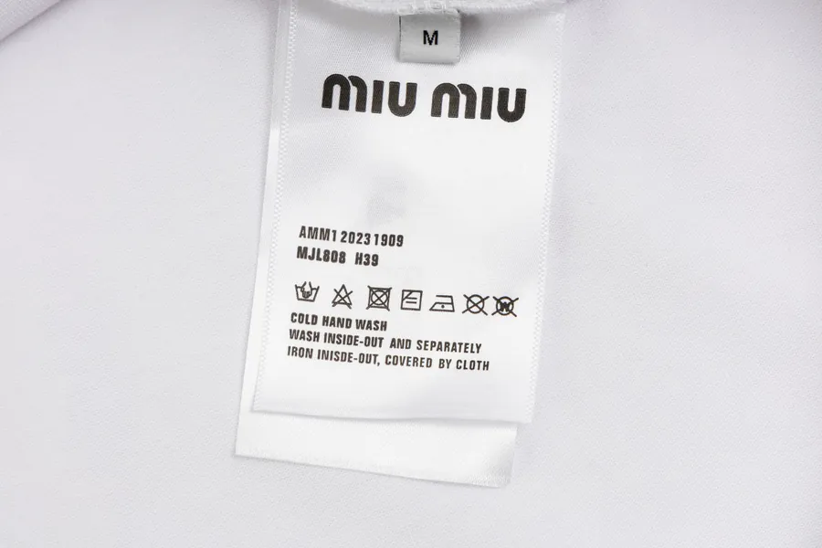 Miu Miu Patchwork Embroidered Handmade Splatter Short Sleeve