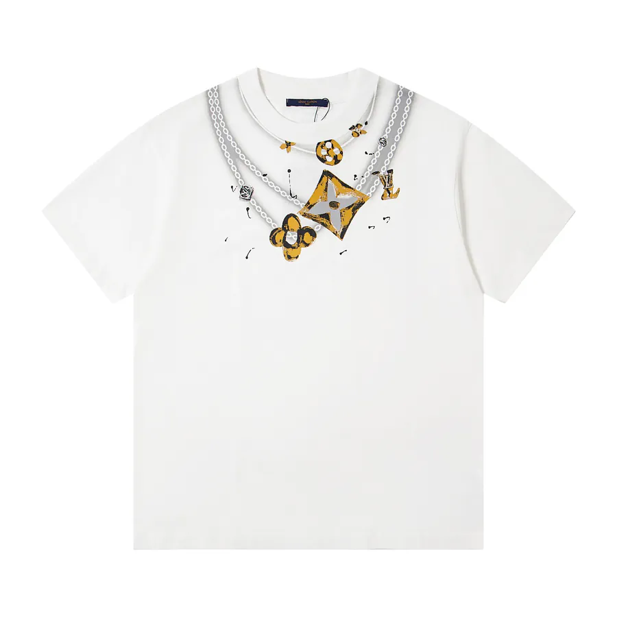 Louis Vuitton New Oversized Casual Round Neck T Shirt with Logo Print
