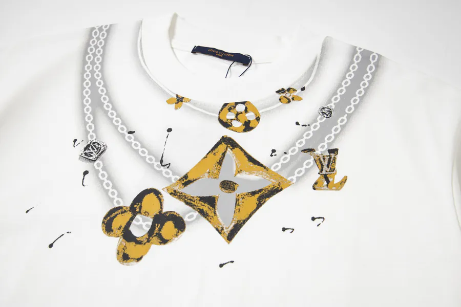 Louis Vuitton New Oversized Casual Round Neck T Shirt with Logo Print